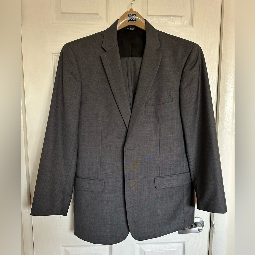 Joseph Jos A Bank Wool Gray 2 Piece Suit Slim Fit 42r - Picture 4 of 9